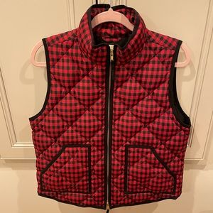 J. Crew Quilted Gingham Puffer Vest